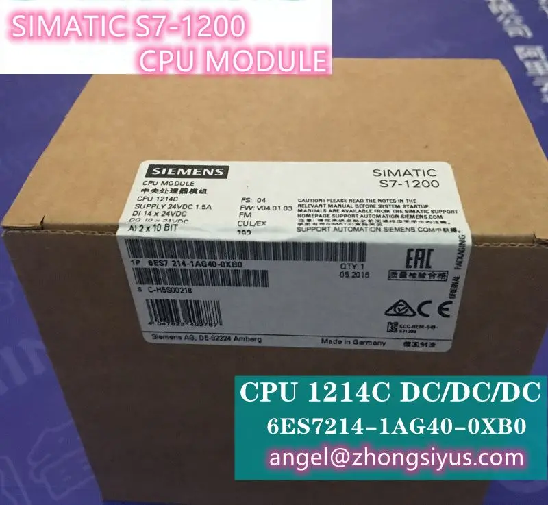 

6ES7214-1AG40-0XB0 SIMATIC S7-1200, CPU 1214C, compact CPU, DC/DC/DC