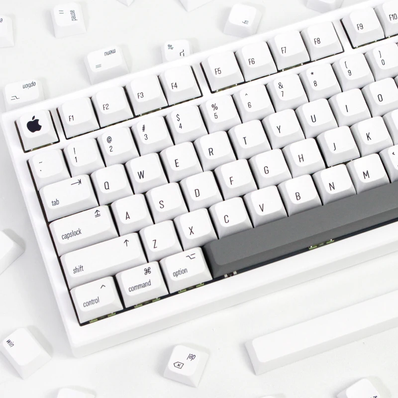 

Колпачки для клавиш Apple MAC PBT с 138 клавишами, колпачки для игровых клавиш XDA с профилем, Набор колпачков для клавиш с сублимационной печатью для механической клавиатуры Mx Switch