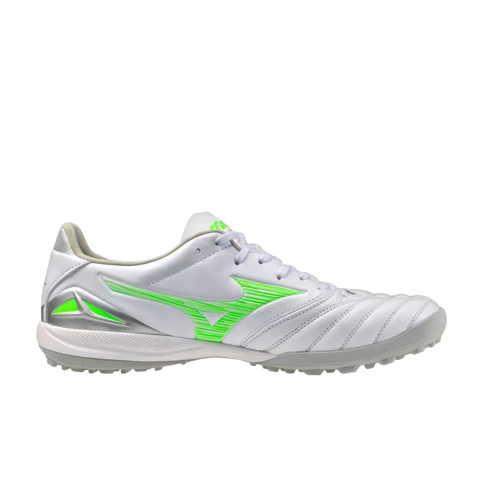 Фото Футбольные бутсы Mizuno Morelia Neo 4 PRO AS для мужчин, бело-зеленые – нескользящая подошва, прочная конструкция и стильный комфорт P1GD253537 №3