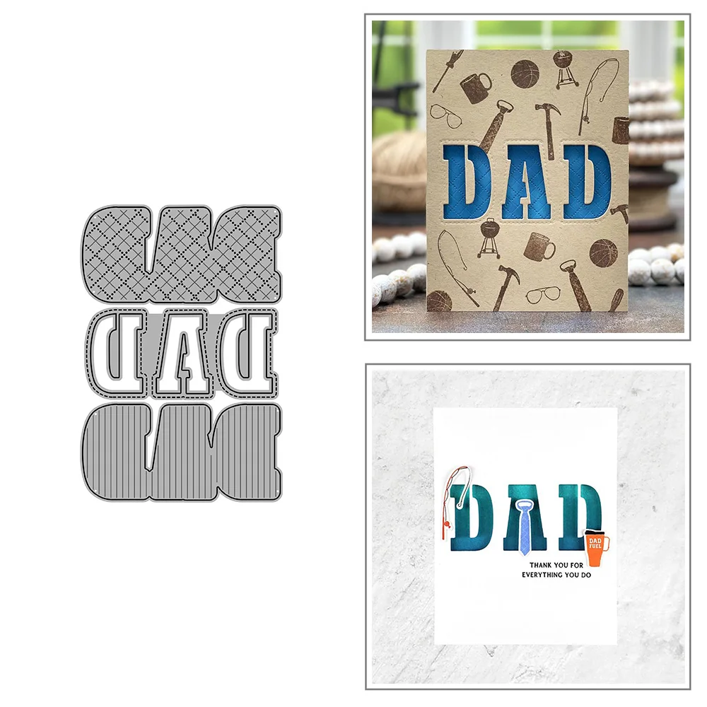 

DAD English Words Metal Cutting Dies for DIY Scrapbook Album Paper Card Decoration Crafts Embossing 2023 New Dies