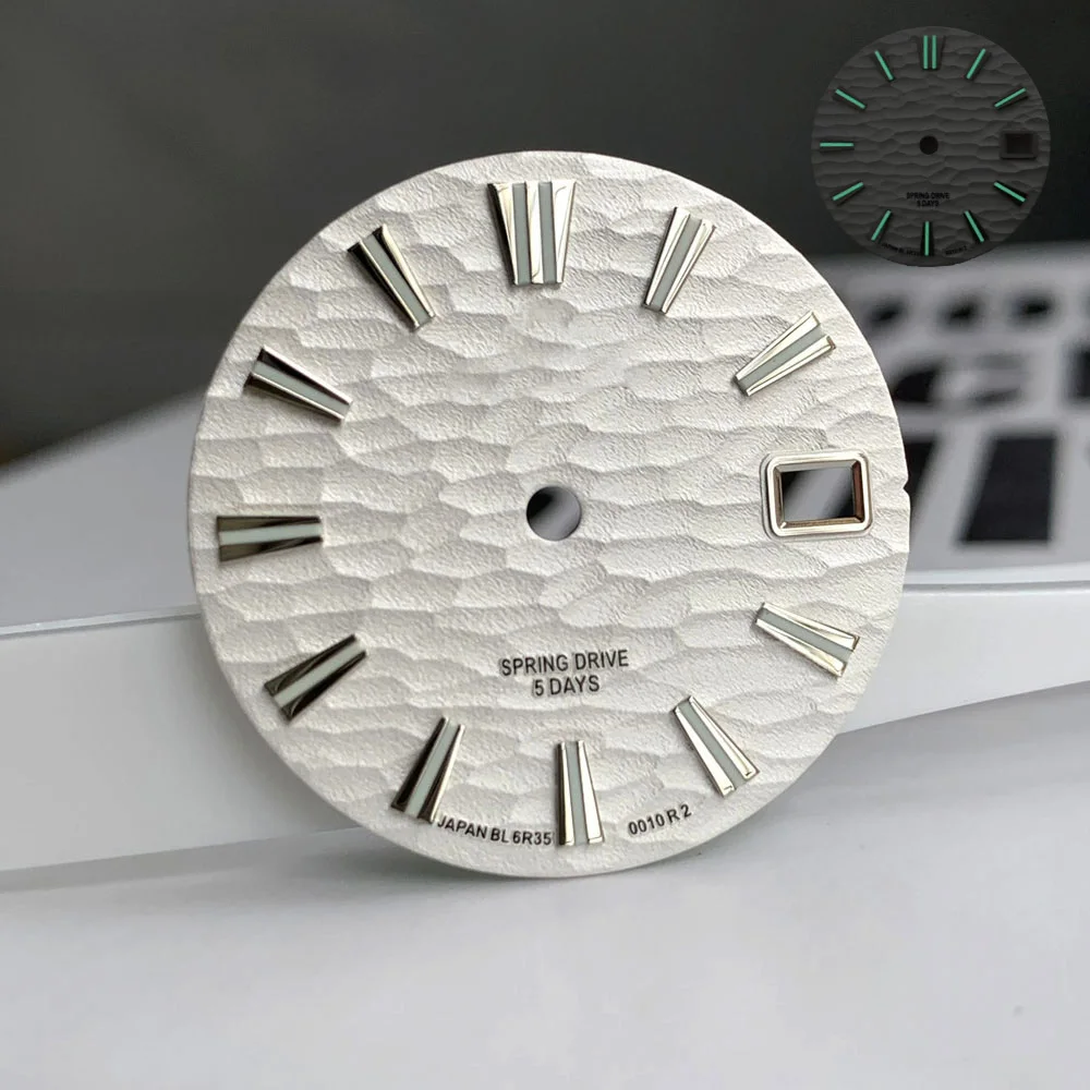 28 5 мм циферблат GS с одним календарем кольцо NH35 узором коры аксессуары для часов