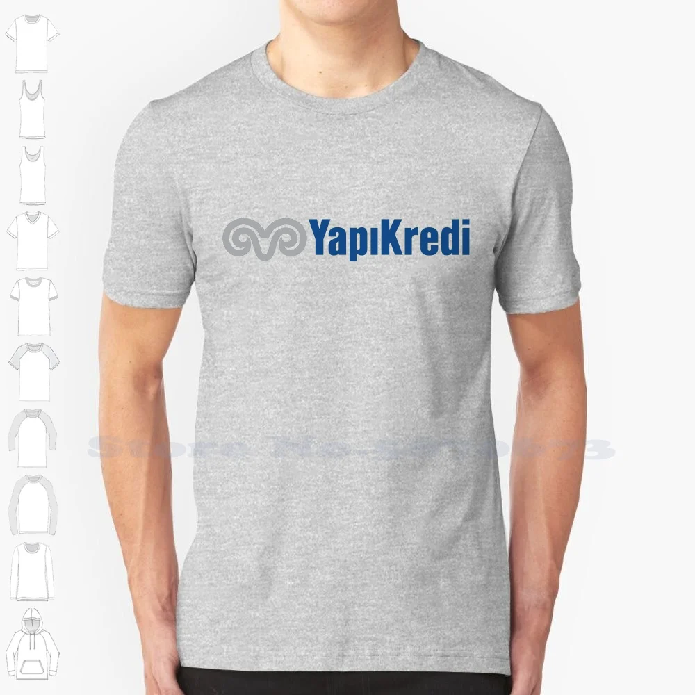 Повседневная Уличная футболка Yapi Kredi с логотипом графическая из 100% хлопка