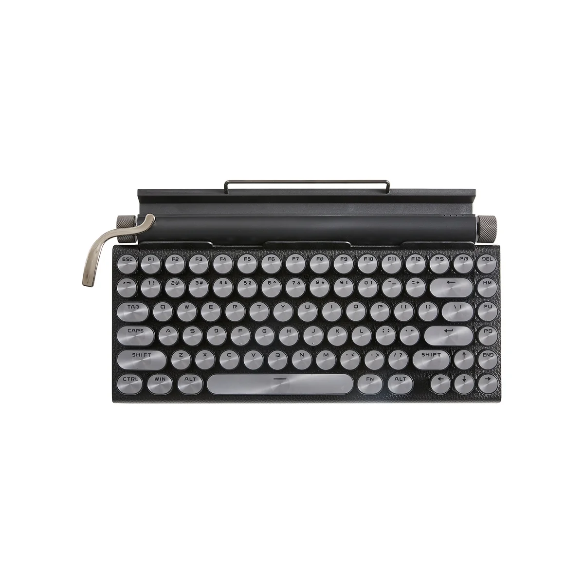 

Клавиатура в стиле ретро для пишущей машинки, беспроводная Bluetooth-клавиатура, USB механические клавиши в стиле панк для настольного ПК/ноутбука/телефона, Черная