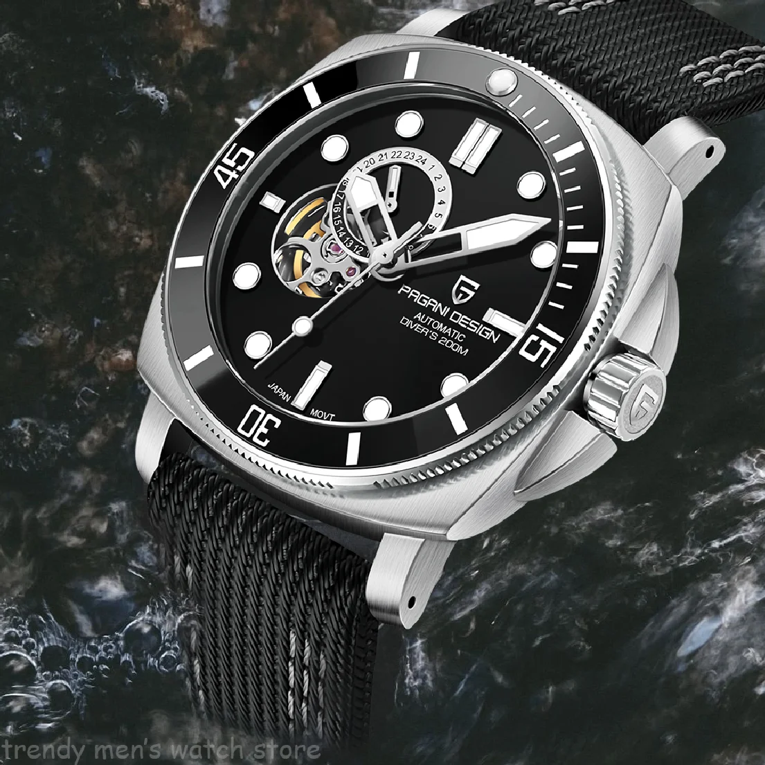 

PAGANI DESIGN 2022 New Men's Mechanical Watches Automatic Watch For Men NH39A Tourbillon Skeleton Wrist watch 200M Diving Clock