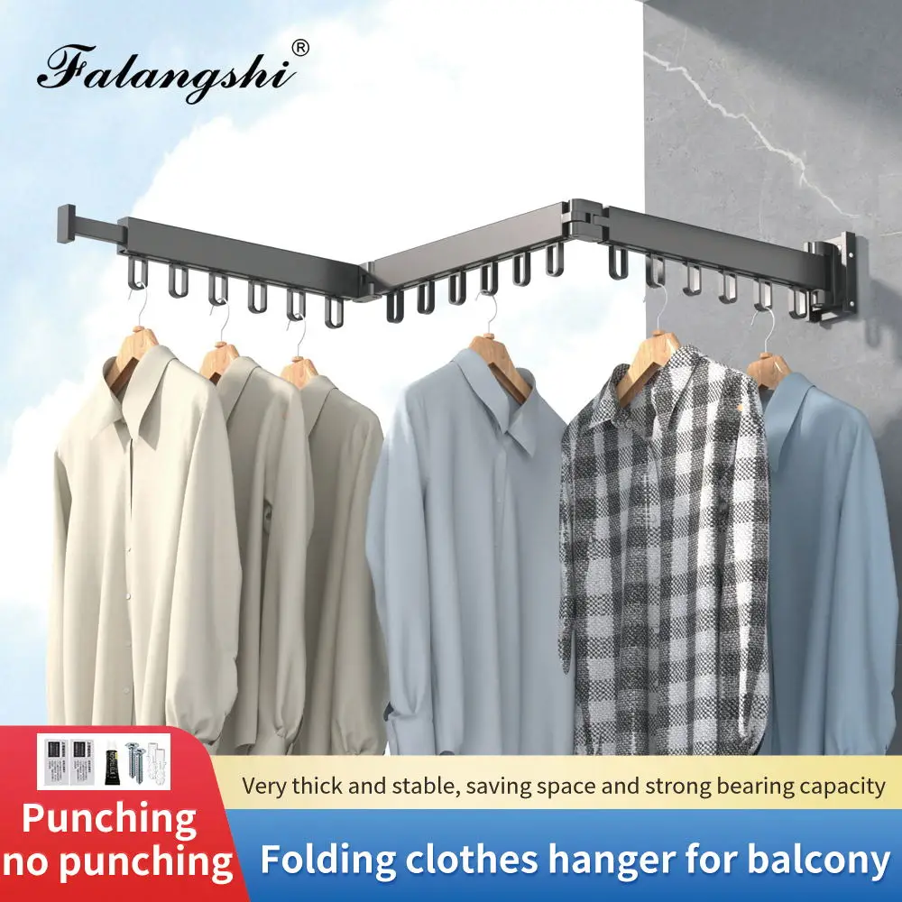 Folding Clothes Hanger Retractable Cloth Drying Rack Indoor&Outdoor Space Aluminum Household Clothes Organization WB3027