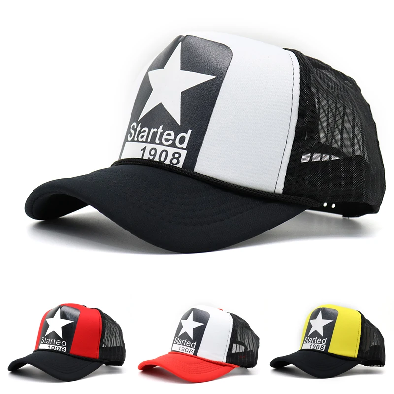 

Summer Men's Mesh Net Baseball Cap Outdoor Sport Five Stars Letter Snapback Caps for Women Unisex Breathable Trucker Bone Gorras