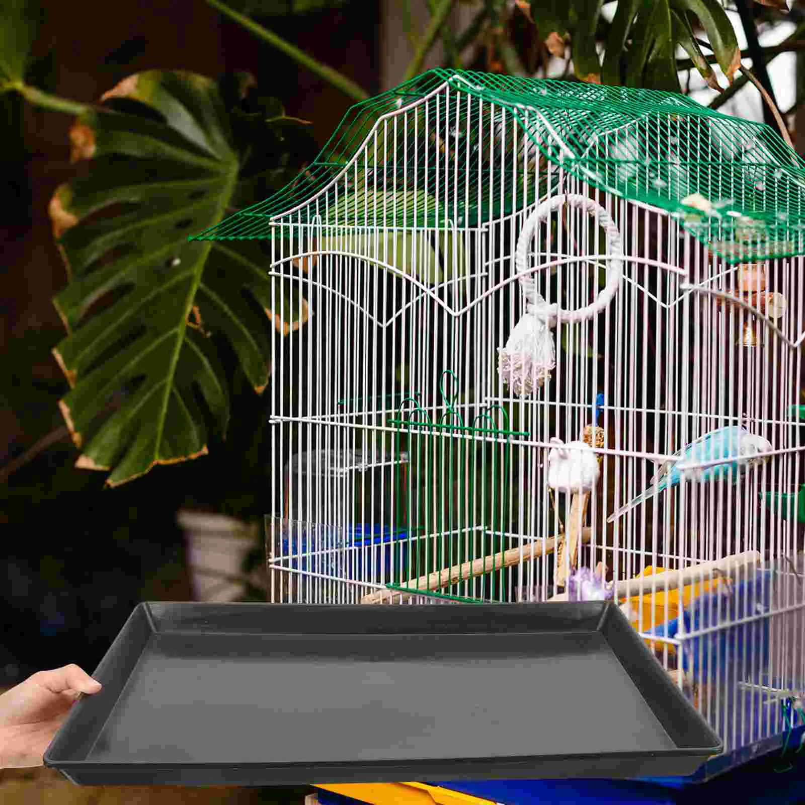 

2 Pcs Birdcage Bottom Tray Parakeet Toilet Pan Poo Dog Crate Replacement Plastic Bunny Holders