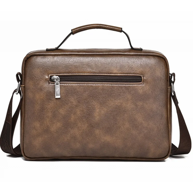 Horizontal PU Leather Men's Shoulder Bag Large Capacity Messenger Crossbody Bag Vintage Male Tote Bag Casual Small Handbag