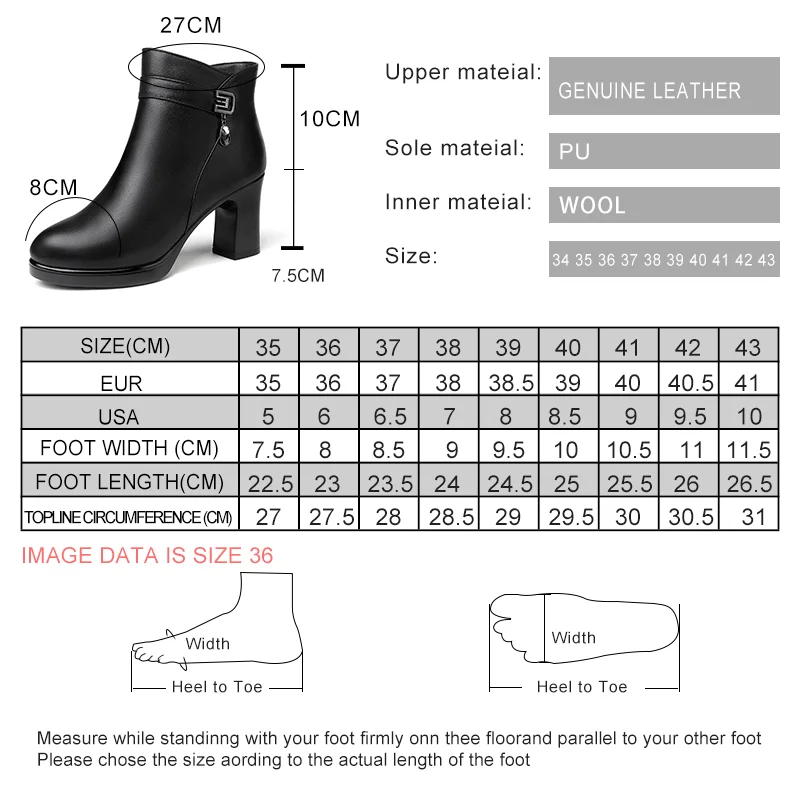 AIYUQI Women Ankle Boots 2023 Winter Genuine Leather Women Fashion Boots Large Size Natural Wool Warm Women Marton Boots