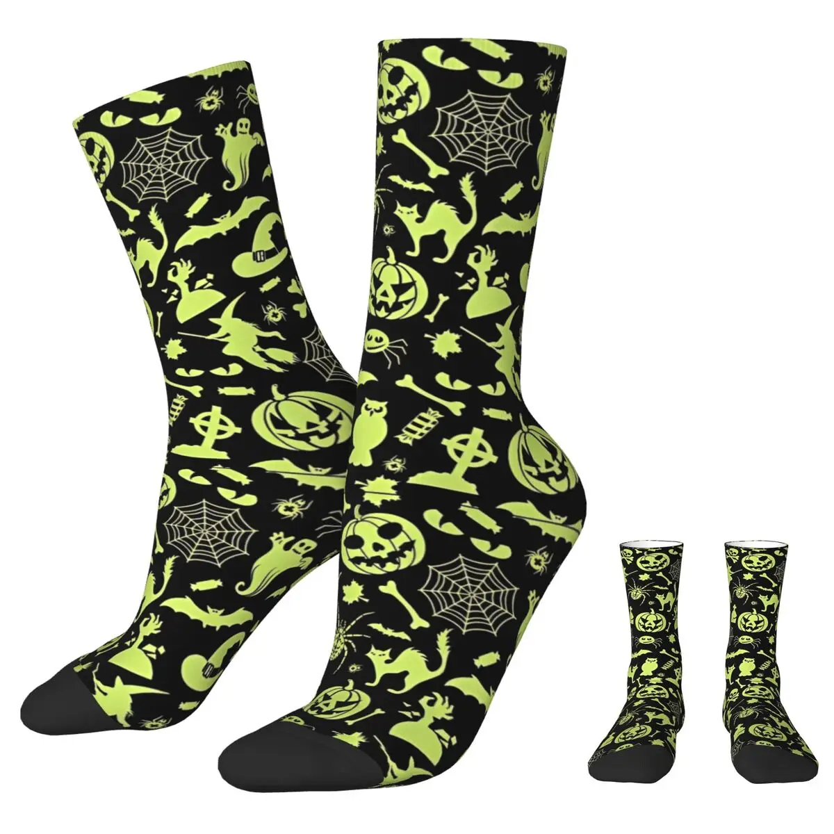 Хэллоуин тыквы ужасные зимние теплые модные женские носки летучая мышь