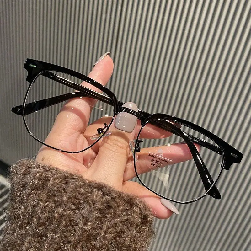 

Очки для близорукости для мужчин и женщин, простые квадратные, с защитой от синего света, металлические, с защитой от излучения, компьютерные очки