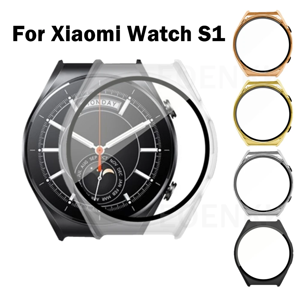 Фото Чехол с покрытием для часов Xiaomi Watch S1, защита экрана из закаленного стекла, защитный чехол для смарт-часов Xiaomi Mi Watch S1 №1