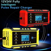 1224v 8a 6a fully automatic car battery charger pulse repair lcd battery charger for car motorcycle lead acid lcd display