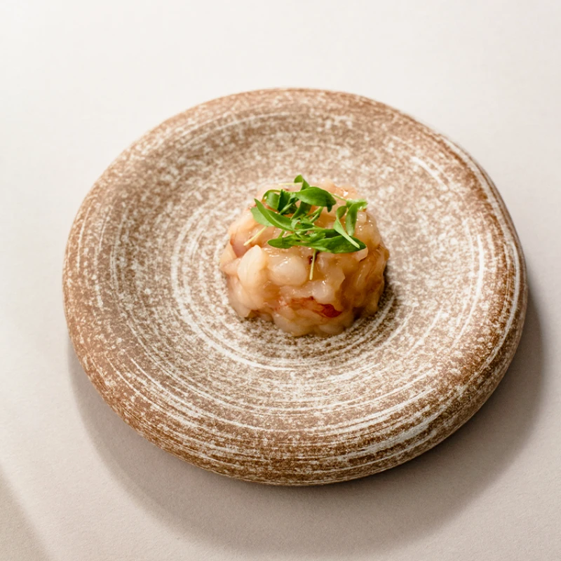 Скандинавская круглая тарелка для дома ручная роспись глазурованная керамика