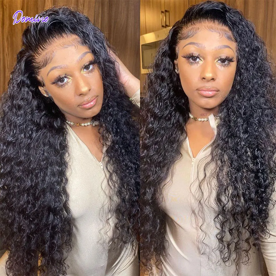 Water Wave Frontal Wigs Human Hair Curly Hair Lace Front Closure Wigs For Black Women Malaysian Virgin Wet And Wavy Lace Wigs