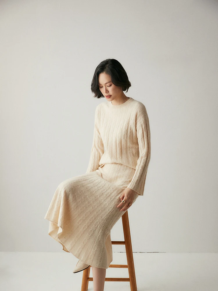 Новый шикарный женский кашемировый свитер 100% костюм вязаный пуловер