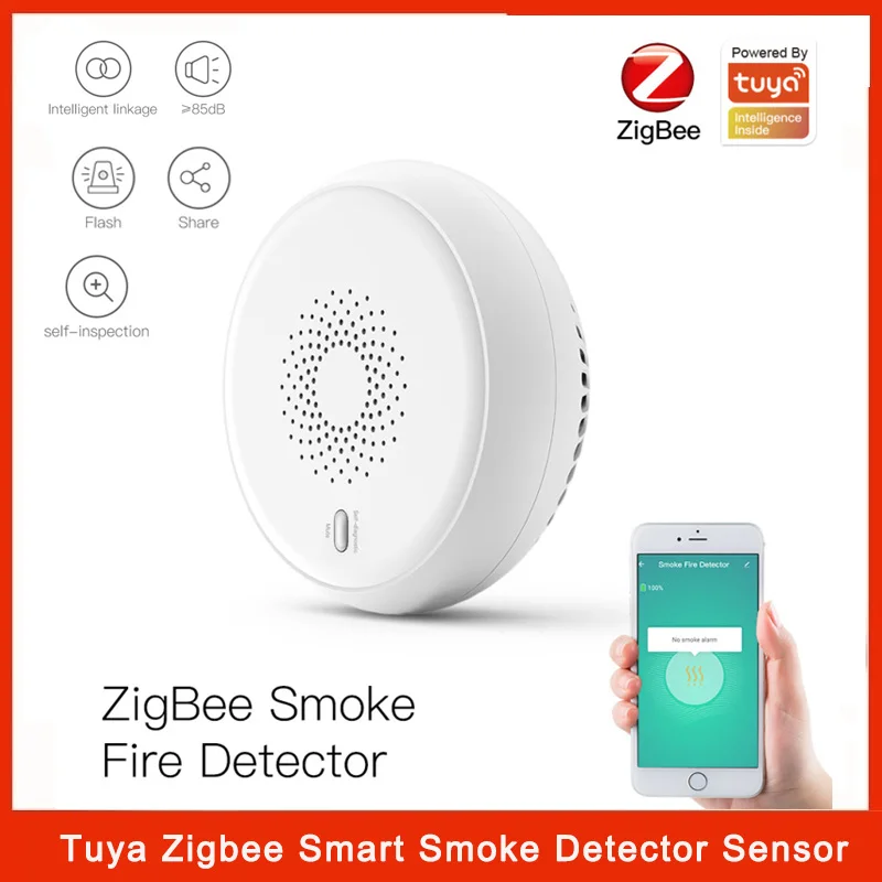 

Tuya Zigbee Smart Smoke Detector Sensor Security Alarm System Smart Life/tuya App Smoke Zigbee Alarm Fire Security Dropship