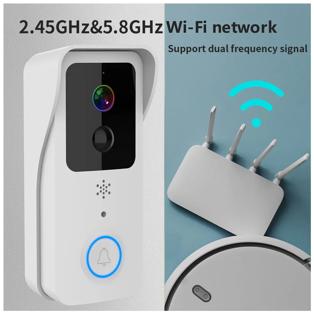 Умный Видеозвонок Tuya с Wi-Fi беспроводной дверной звонок IP-камера двухсторонний