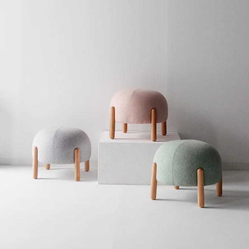 

Скандинавский тканевый стул для смены обуви, простой креативный Маленький Стул Из Хлопчатобумажной шерсти для магазина одежды, пробная обувь для дивана