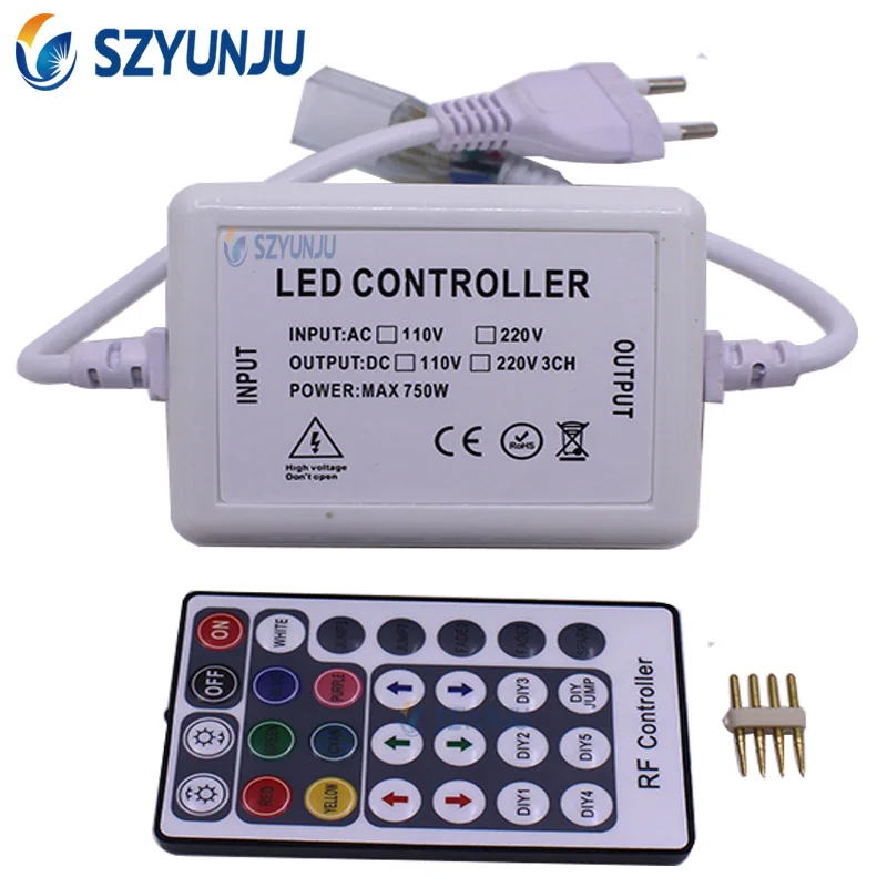 Входной переменный ток 220-240 В штепсельная вилка европейского стандарта, светодиодный пульт дистанционного управления с 28 кнопками для светодиодной ленты высокой мощности 5050 220 В RGB