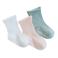 3 pairslot childrens socks solid striped summer spring boy girl non slip newborn baby socks cotton infant socks floor socks