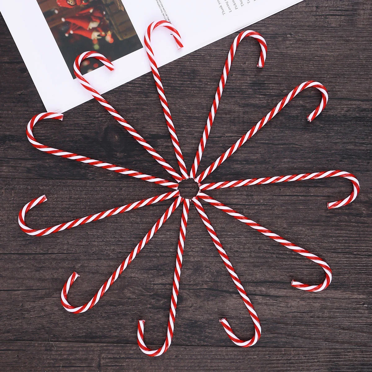 

Christmas Candy Cane Ornaments 18pcs Crutch Hanging Pendant Candy Cane Crafts for Holiday Xmas Tree Wall Fireplace Window