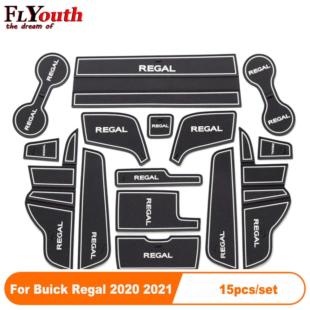 

Car Door Groove Mat For Buick Regal 2020 2021 Auto Anti-Slip Cup Mat Non Slip Door Gate Pad Car Accessories 15pcs/set