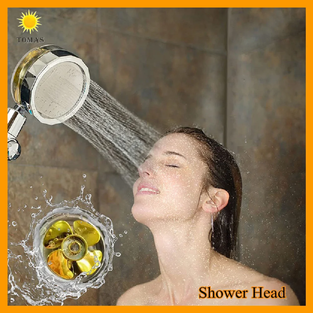 

TOMAS Shower Head High Pressure Water Saving 360 Rotated Turbocharge Bathroom SPA Handheld Massage Rainfall Artifact Device Bath