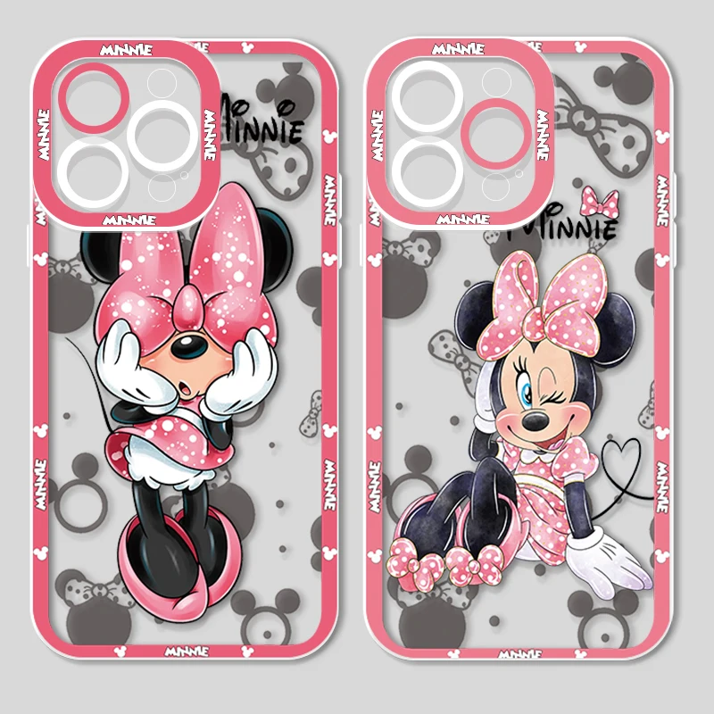 

Love Minnie Mickey Cute For Apple iPhone 14 13 12 11 X XR XS MAX 8 7 6 Pro Plus Angel Eyes Transparent Soft Phone Case Fundas