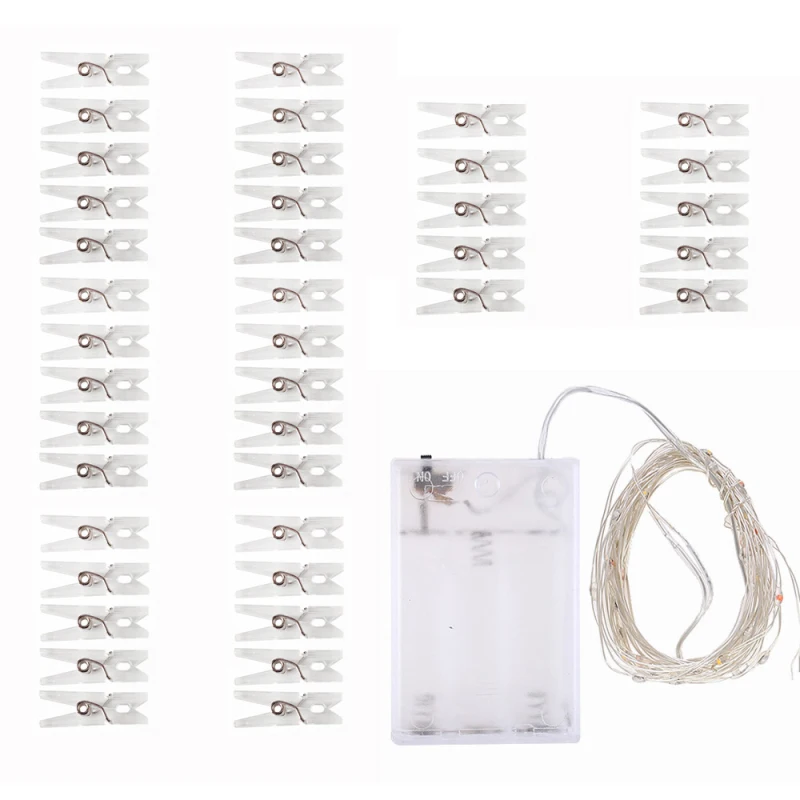 

Detachable Creative Copper Clip Light String Starry Decoration String Lights LED String Light Party Wedding Photo Wall Decorate