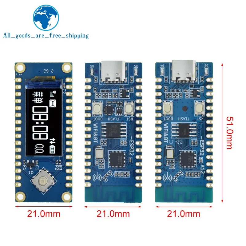 Макетная плата ESP32 C3 материнская с ЖК-дисплеем встроенная антенна 2 4G 32Pin IDF WiFi +