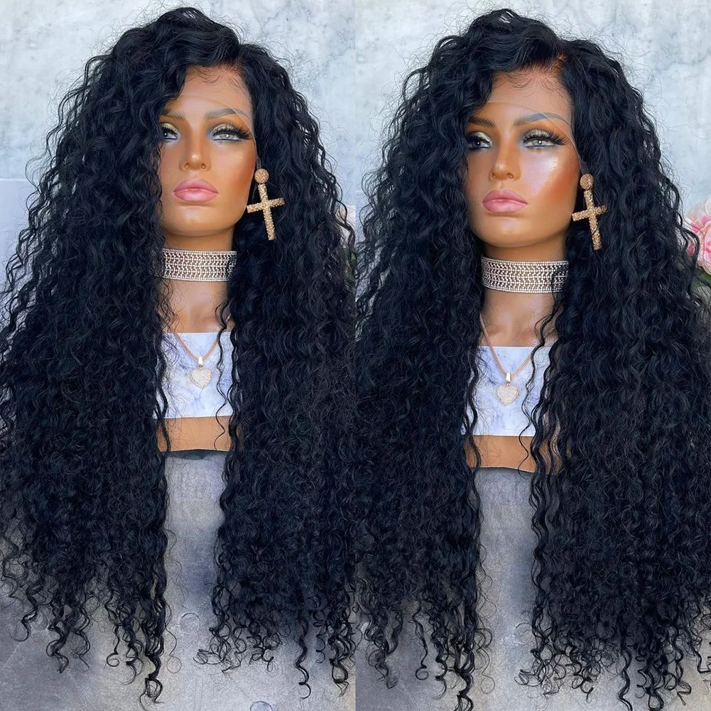 

Synthetic Lace Front Wig Black Lace Wigs For Women Loose Deep Wave Wig Side Part Cosplay Wig High Temperature Fiber Daily Used