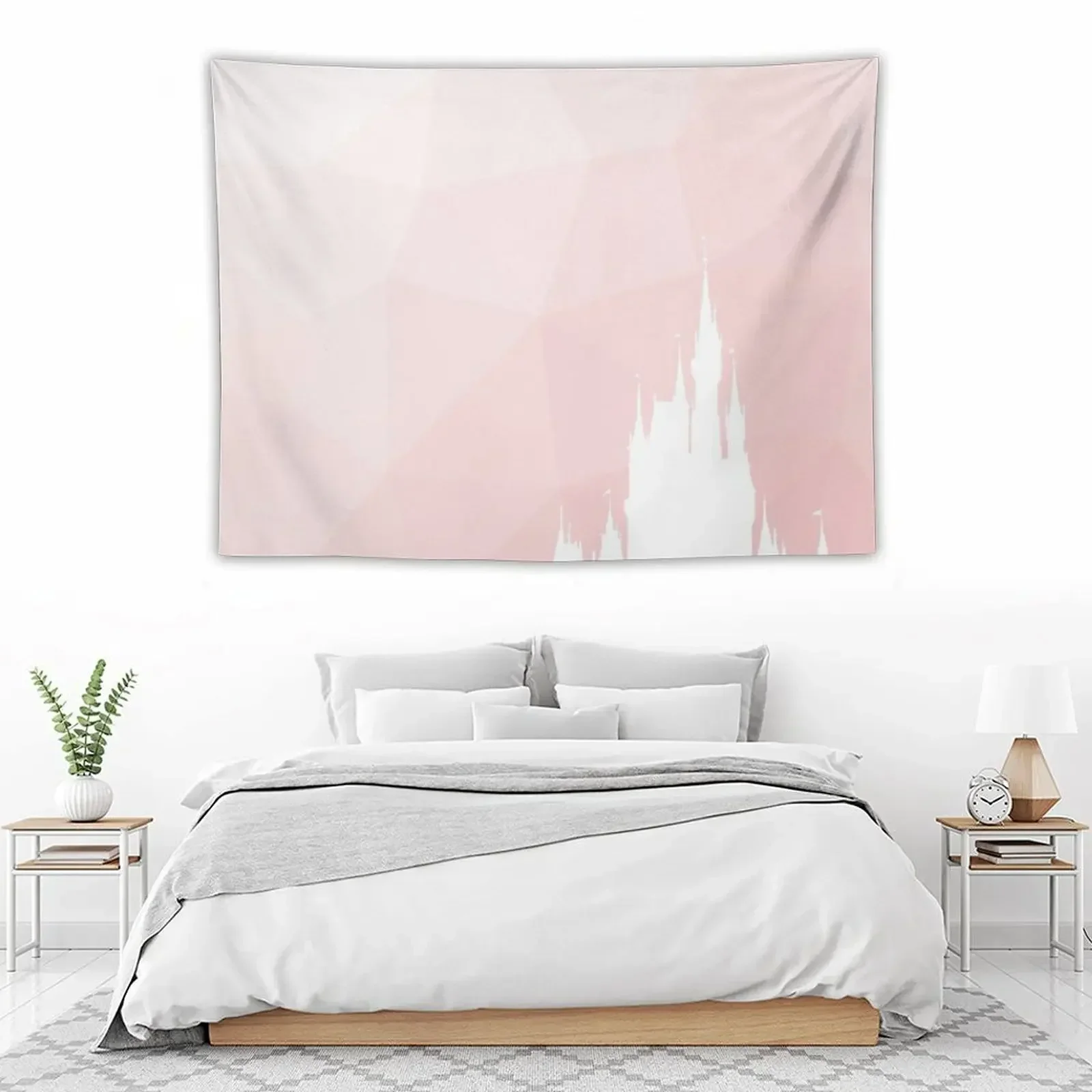 Розовый геометрический гобелен