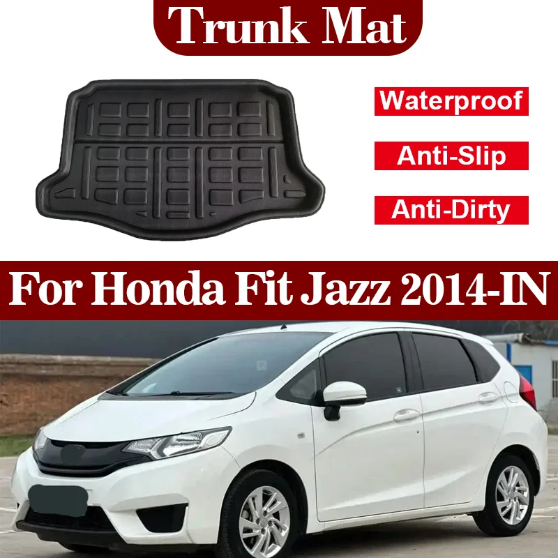 Фото Для Honda Fit Jazz 2014 2015-2024 автомобильные коврики в багажник, коврик для багажника, коврик для багажника, коврик для багажника, водонепроницаемый, противоскользящий, грязезащитный №1