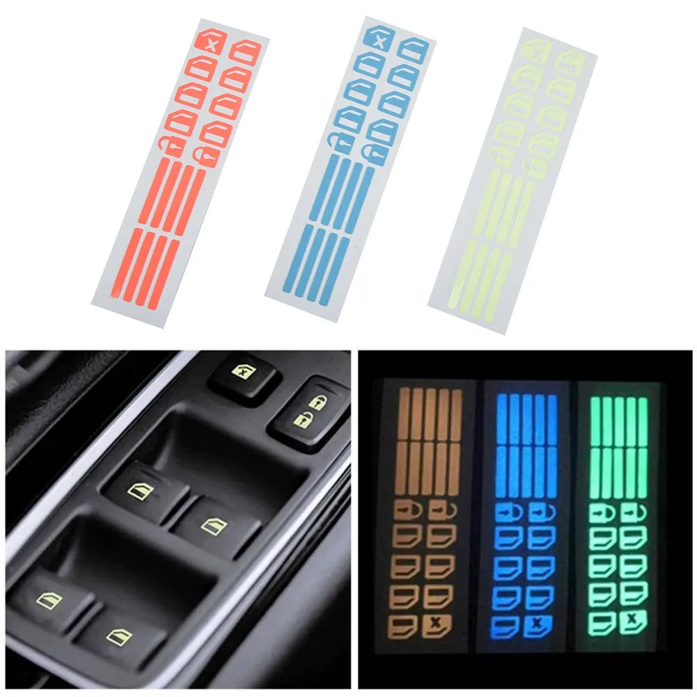 

Car Button Knob Switch Sticker Window Lift Switch Button Fluorescent Reflective Stickers Car Accessories Interior Button Sticker