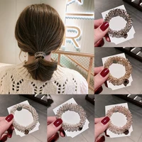 women elegant crystal pearl hair ring ties beads ponytail holders hair accessories elastic hair band girls scrunchies bracelet