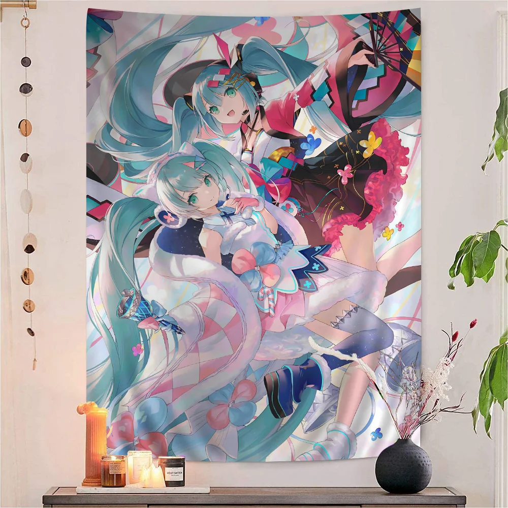Anime H-Hatsunes M-MikU Printed Large Wall Tapestry Hanging Decoration Household Decor Blanket