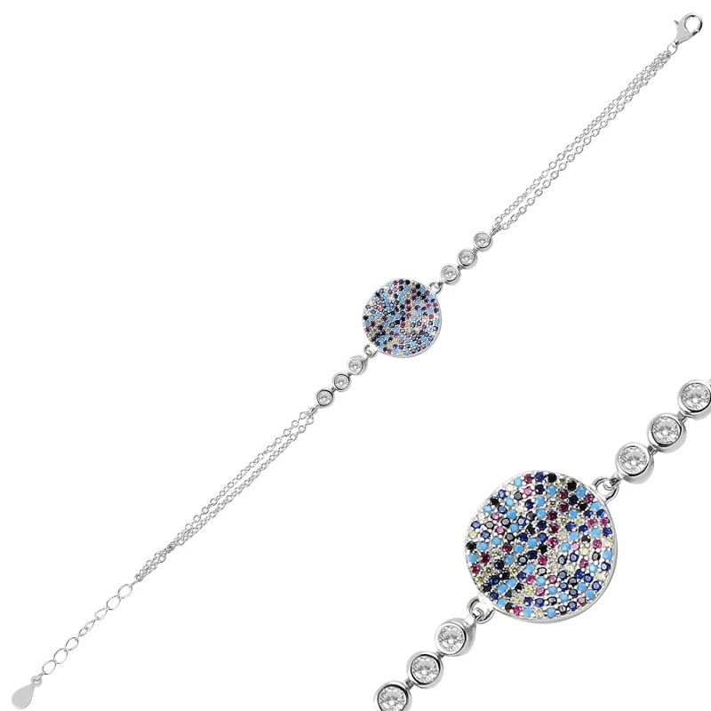 

Silver 925 Sterling Mixed Zircon Cubic Zirconia Bracelet