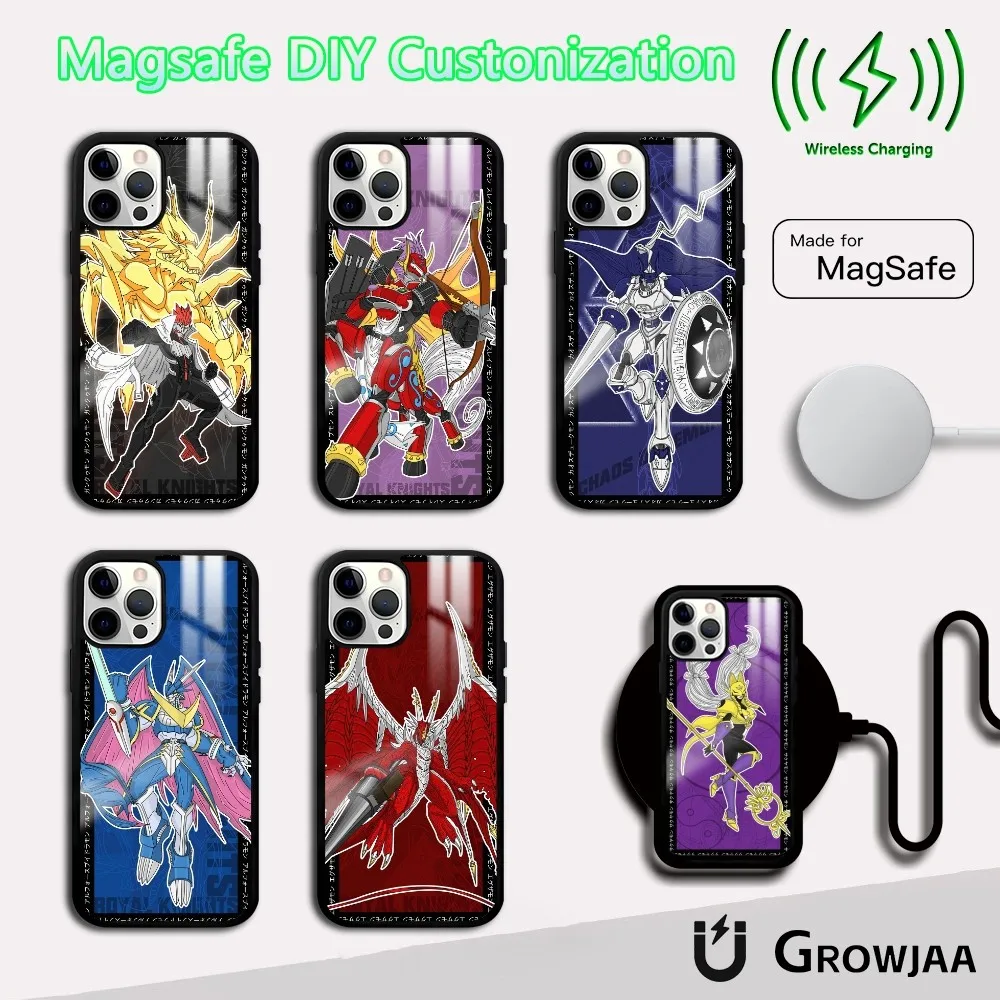 Чехол для телефона G-Gankoomon D-Digimon iPhone 16 15 14 13 12 11 Pro Max Plus Mini Magsafe Mirror беспроводной