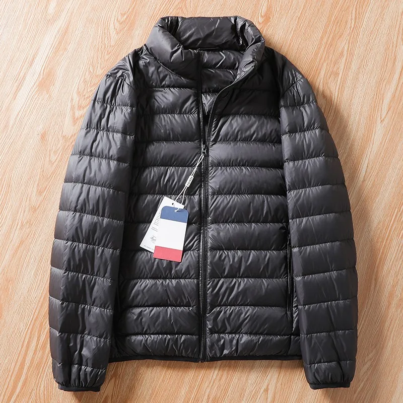 Warm light down jacket for keeping warm in the cold Men's stand collar warm padded down jacket