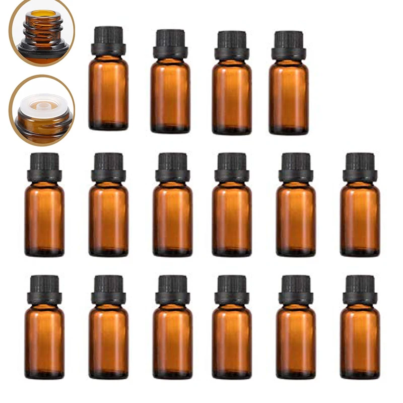 

Amber Glass Essential Oil Bottles Vials W Orifice Reducer Dropper Cap 5ml-30ml Travel Portable Perfume Aromatherapy Container