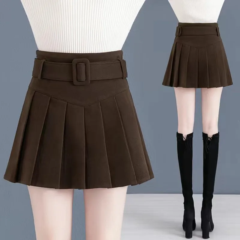 

Golf Women Pleated skirt Korea Fashion winter heavy woolen cloth Half skirt pants golf clothing Ladies golf wear A-line skirt