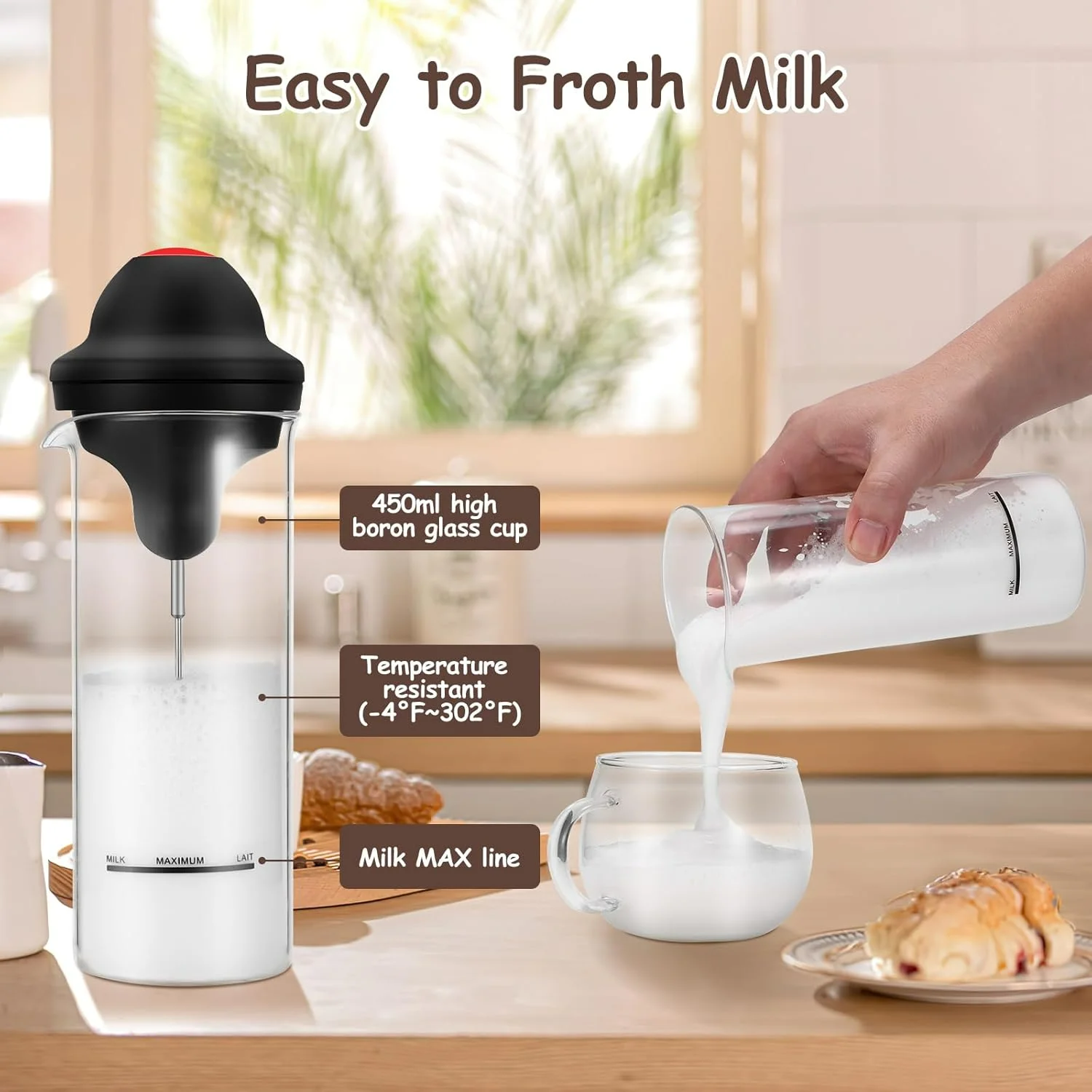 Портативный вспениватель молока Milk Frother