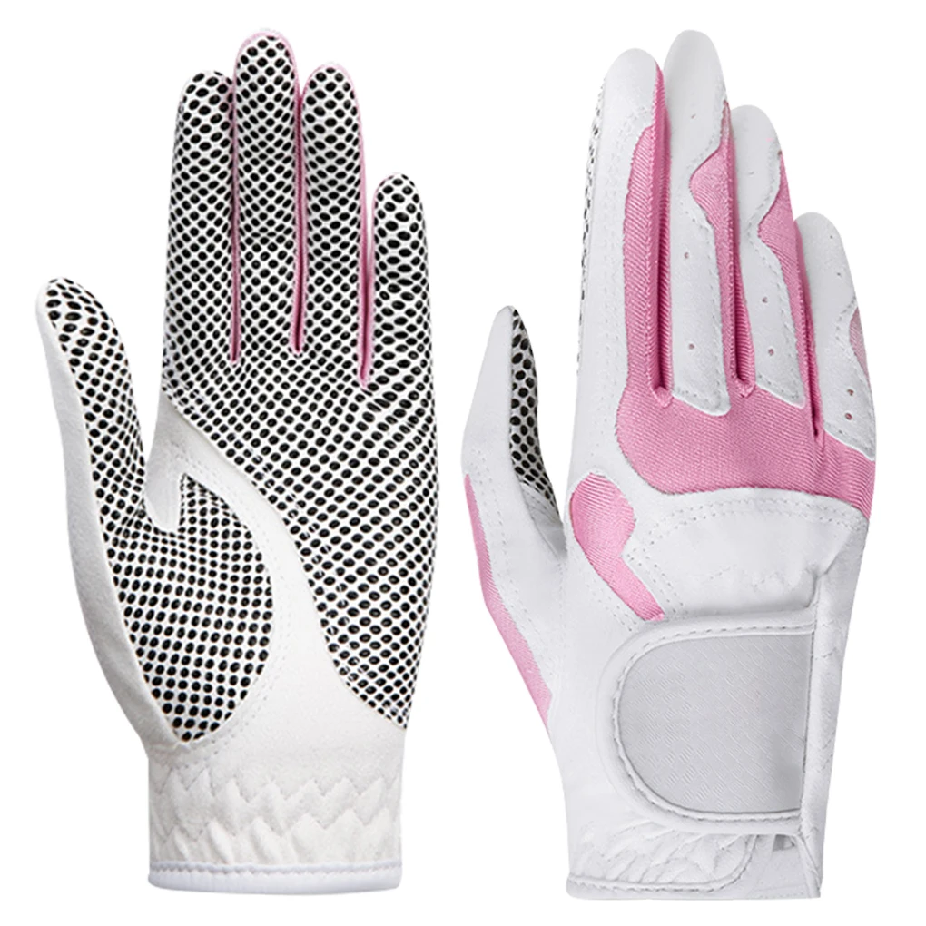 

Женские нескользящие перчатки для гольфа, 2 шт., с шариковым маркером, с левой и правой ручкой, мягкие уличные спортивные перчатки для женщин,...
