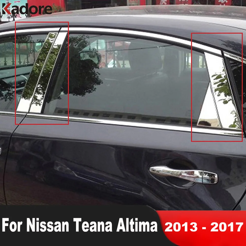 

For Nissan Teana Altima 2013 2014 2015 2016 2017 Steel Window Center Pillar Cover Trim Post Strip Car Exterior Accessories