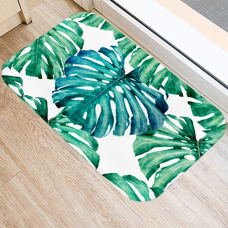 

Tropical Palm Leaf Cactus Monstera Pattern 40*60 Door Mat Carpet Doormat Indoor Floor Mats Anti-Slip Rug