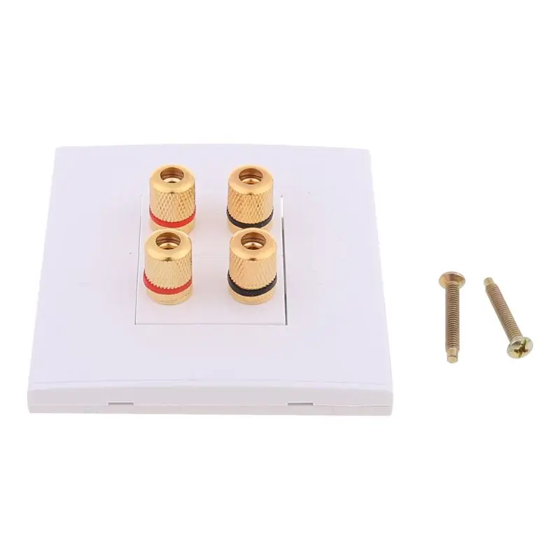 

Panel Terminals 2 Speaker 4 Binding Post Banana Jack Connector Channels Wall Socket Plate Surround Sound Faceplate