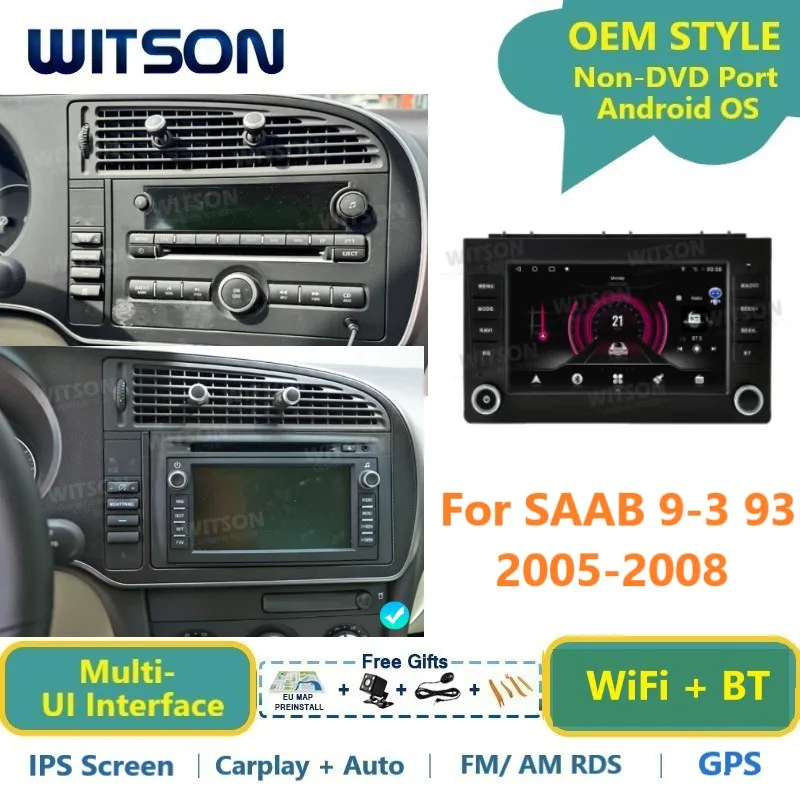 

Автомагнитола WITSON Android для SAAB 9-3 93 2007-2012 с GPS, Wi-Fi, аудио, Carplay, RDS, мультимедиа