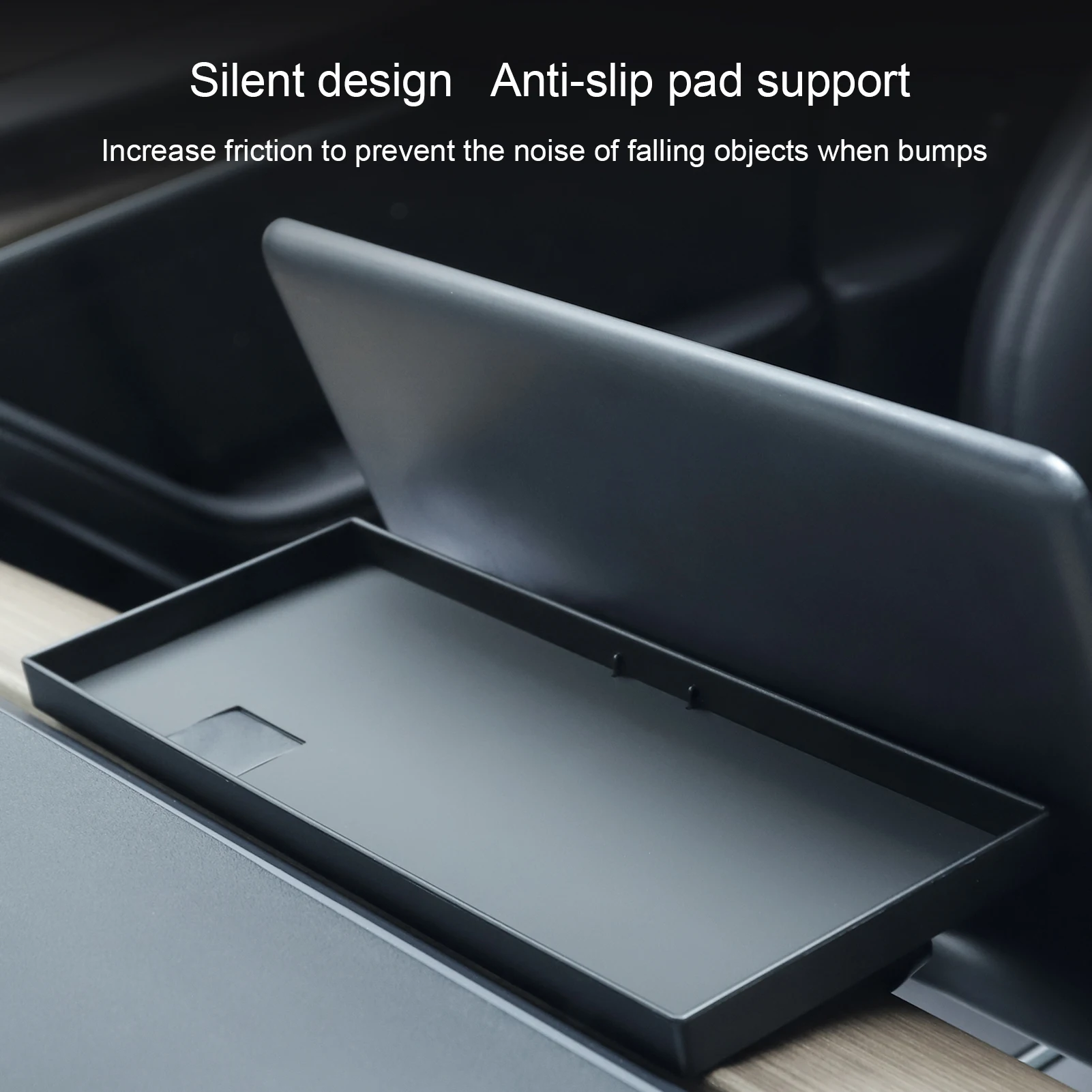 

Dashboard Storage Box For Model 3 Y Navigation Screen Rear Tissue Glasses Key Storage Tray Concealed Storage Tray