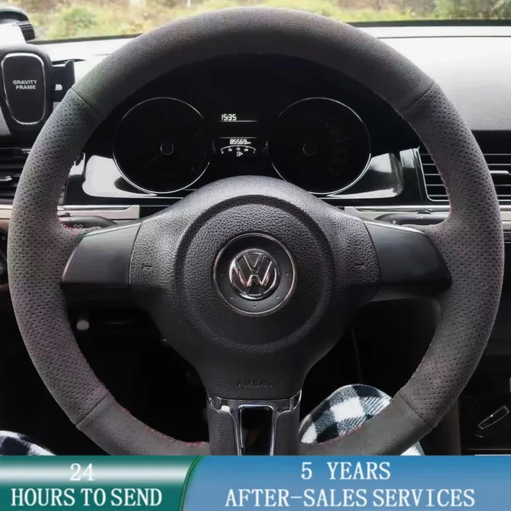 Фото Оплетка на руль автомобиля под заказ, Ручное шитье, замша, кожа для Volkswagen Golf 6 GTI MK6 VW Polo GTI Scirocco R Passat №1